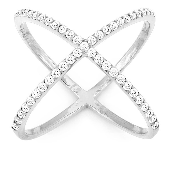 Beaux Bijoux Sterling Silver Criss Cross ring - Picture 3 of 3